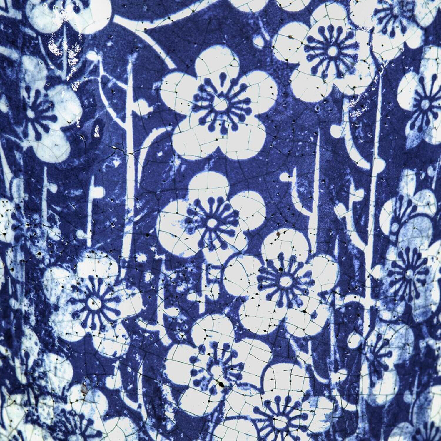 Terracotta Blue and White Outdoor Planter, Set of 4