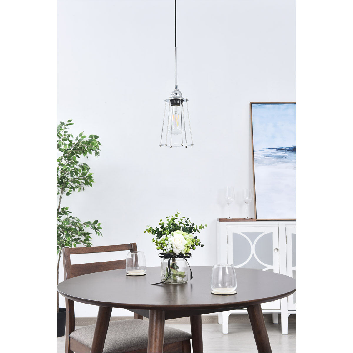 Auspice 1 Light 5.3 inch Chrome Pendant Ceiling Light