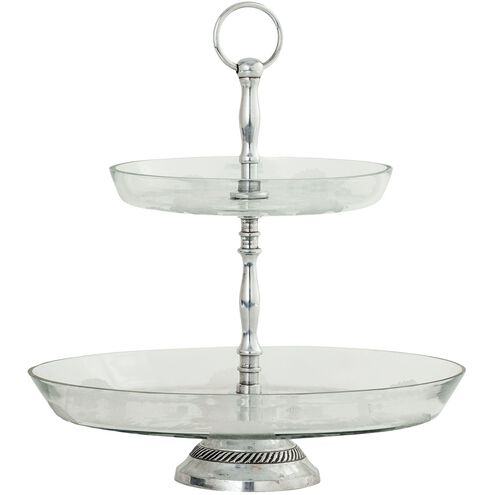 Evette 12 X 8 inch Silver with Clear Server
