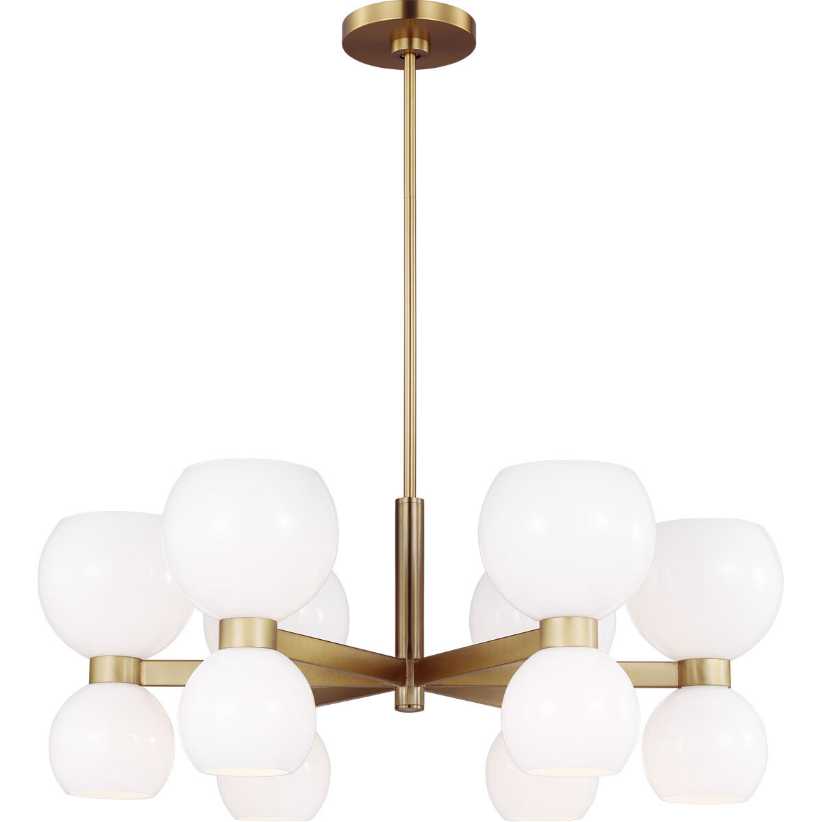 kate spade new york Londyn 12 Light 28 inch Burnished Brass with Milk White Glass Chandelier Ceiling Light