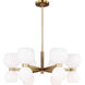 kate spade new york Londyn 12 Light 28 inch Burnished Brass with Milk White Glass Chandelier Ceiling Light