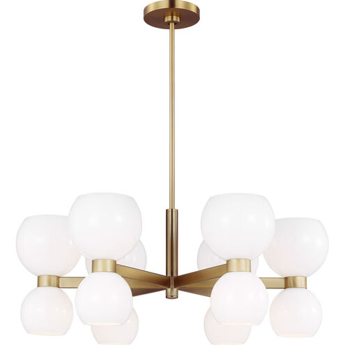 kate spade new york Londyn 12 Light 28 inch Burnished Brass with Milk White Glass Chandelier Ceiling Light