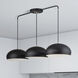 Domma 3 Light 48 inch Black with Brushed Nickel Accents Linear Chandelier Ceiling Light, Extra Large