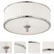 Candice 3 Light 15 inch Brushed Nickel Flush Mount Ceiling Light