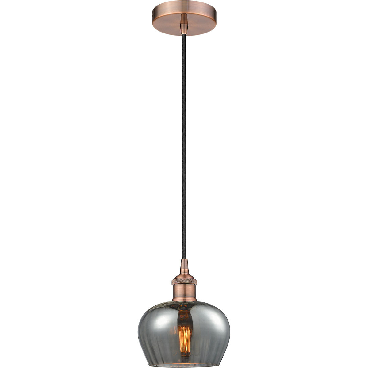 Edison Fenton 1 Light 7 inch Antique Copper Mini Pendant Ceiling Light