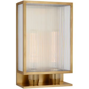 Barbara Barry York LED 16.25 inch Soft Brass Double Box Outdoor Sconce