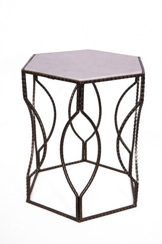 MZ Series Marble Side Table, Black Frame