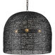 Piero 3 Light 22.25 inch Satin Black Pendant Ceiling Light, Medium