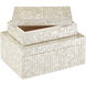 Gerri Dot 11 inch Natural and Cream Boxes, Set of 2