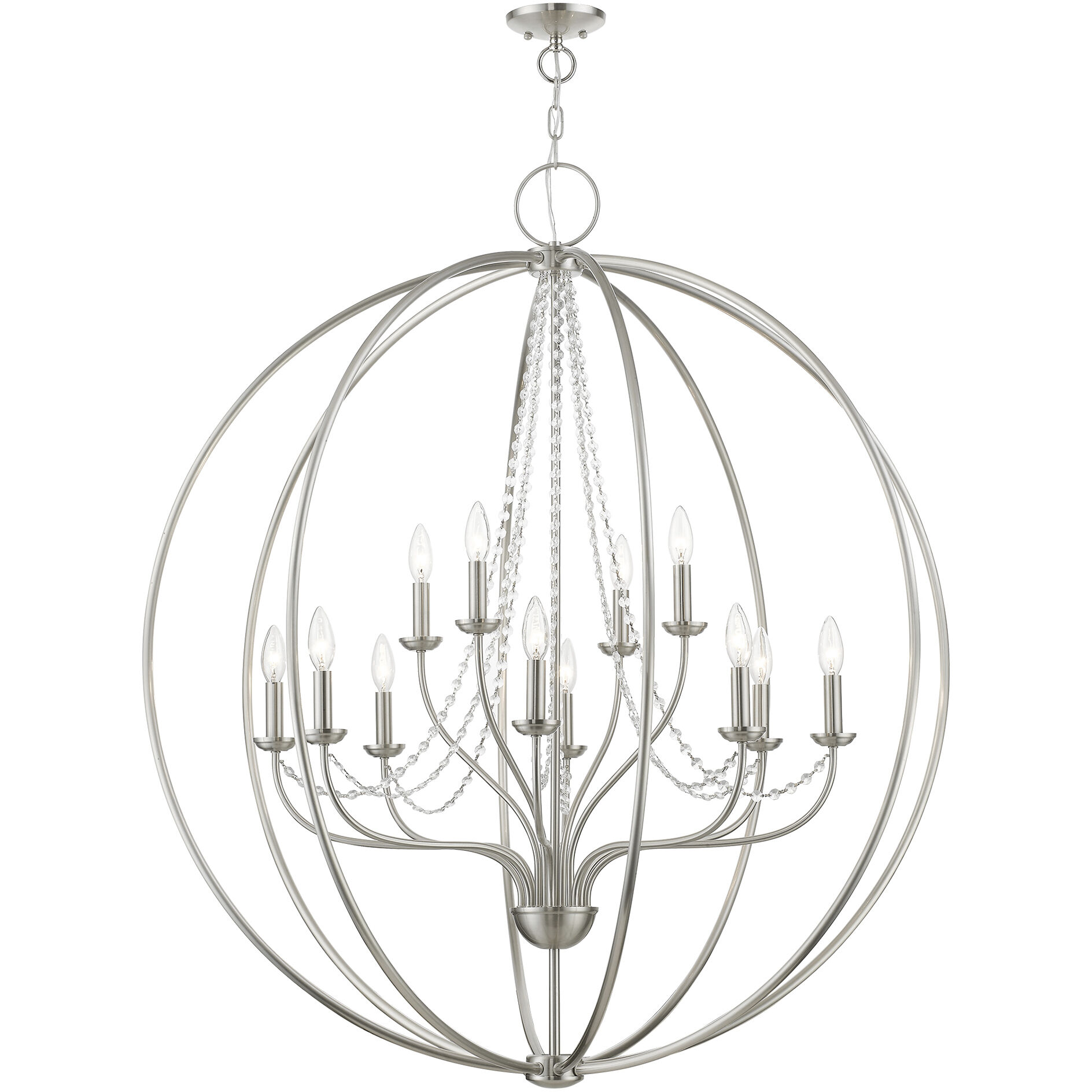 Arabella 12 Light 40 inch Brushed Nickel Grande Foyer Chandelier Ceiling Light