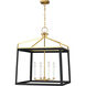 C&M by Chapman & Myers Carlow 4 Light 24 inch Midnight Black Chandelier Ceiling Light in Midnight Black / Burnished Brass