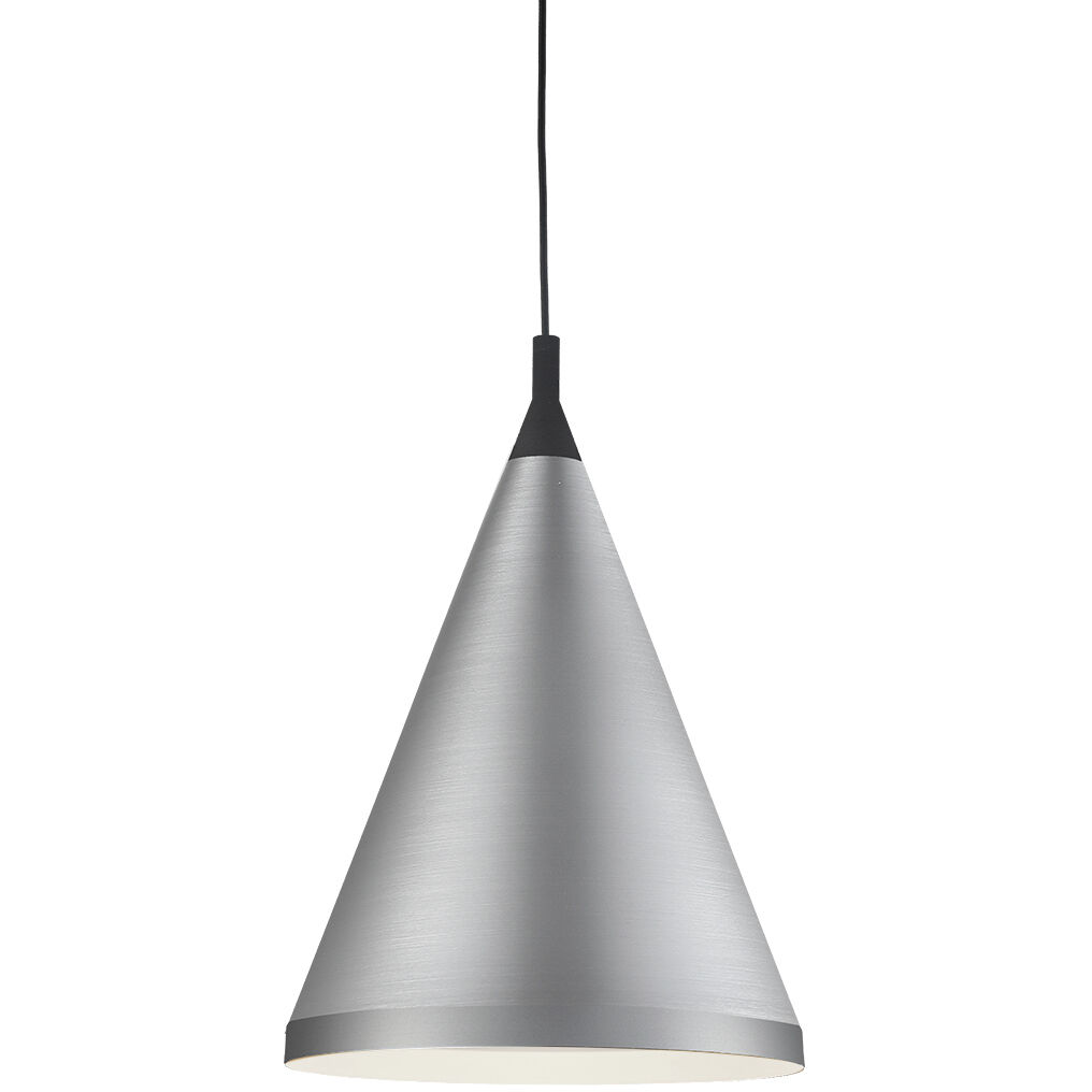 Dorothy Pendant Ceiling Light in Brushed Nickel with Black Detail