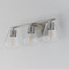 Geode 3 Light 22.5 inch Satin Nickel Bath Vanity Wall Light