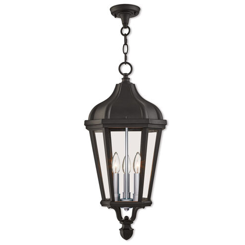 Morgan 3 Light 11 inch Textured Black Outdoor Pendant Lantern