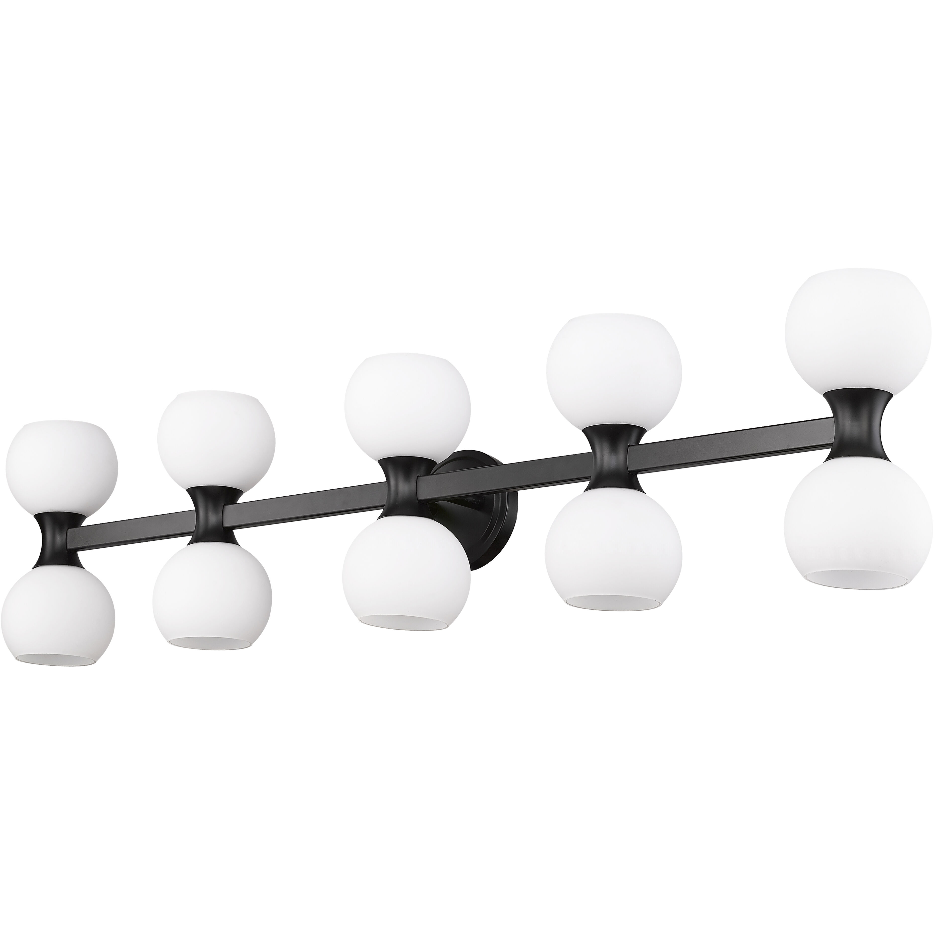 Artemis 10 Light 45 inch Matte Black Vanity Wall Light
