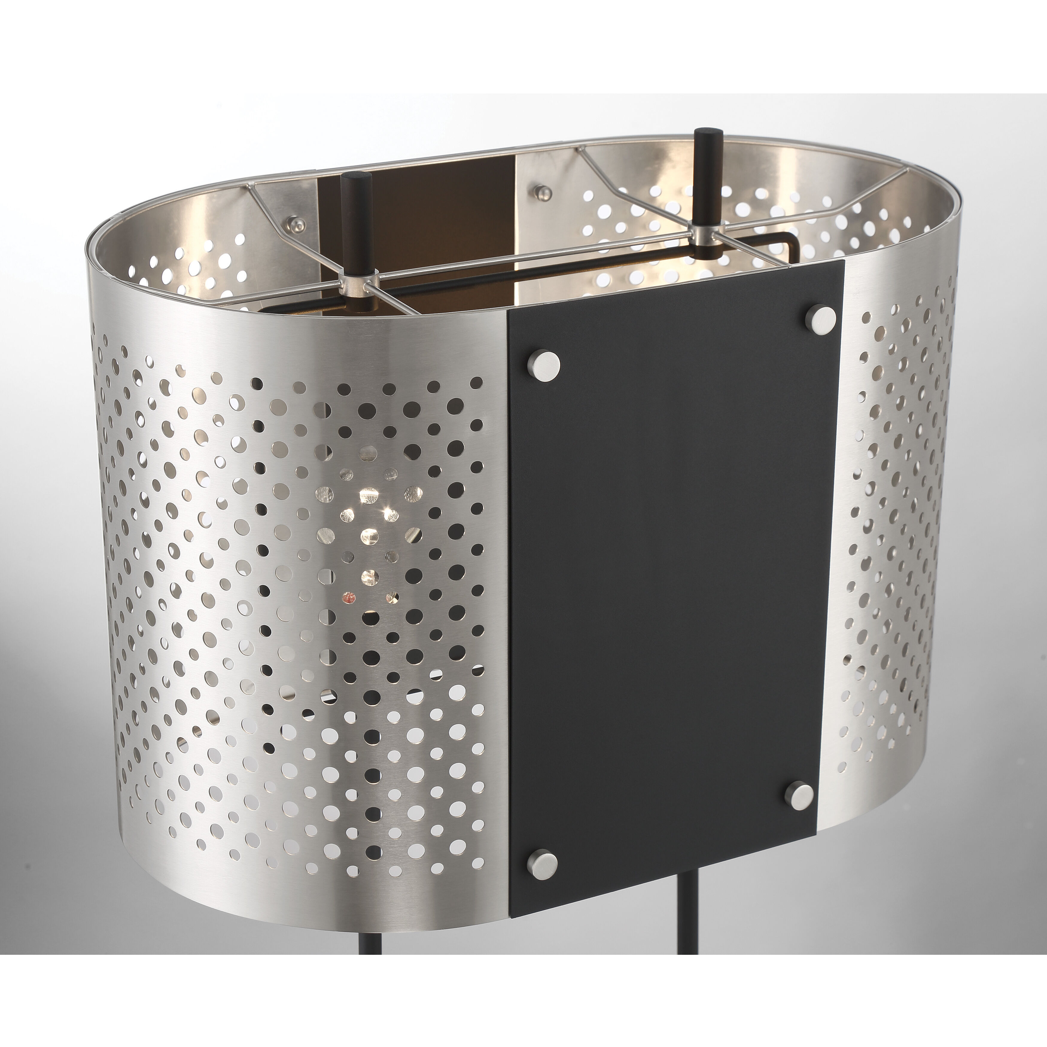 Noho 28 inch 100.00 watt Brushed Nickel W/ Sand Coal Table Lamp Portable Light