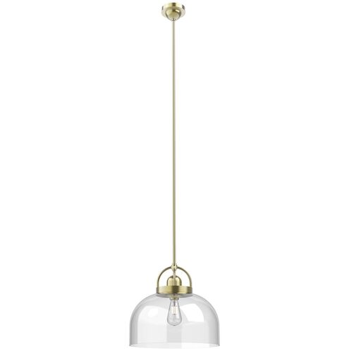 Lancaster 1 Light 15 inch Brushed Brass Down Pendant Ceiling Light