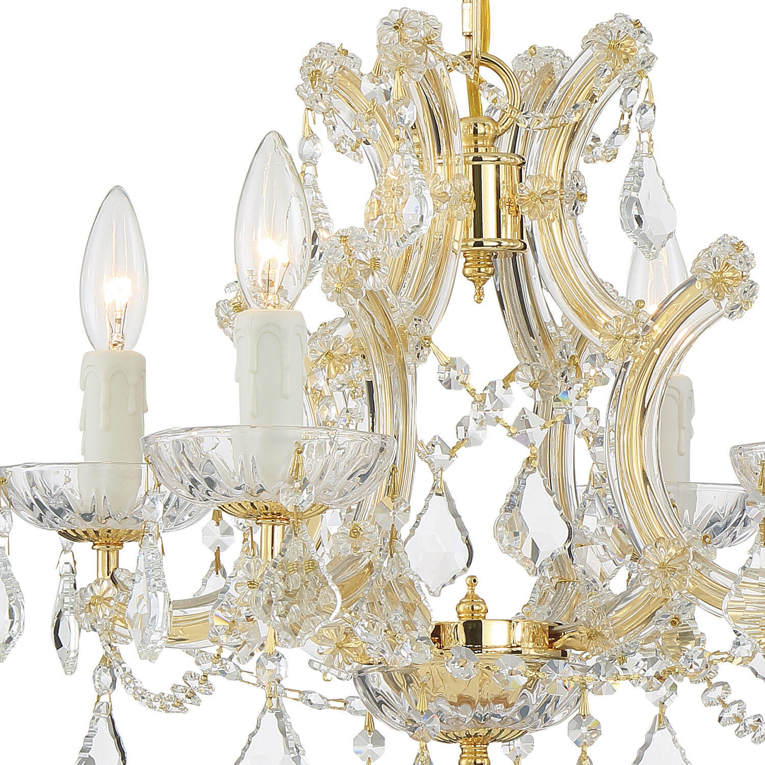Maria Theresa 4 Light 16.5 inch Gold Mini Chandelier Ceiling Light in Clear Hand Cut