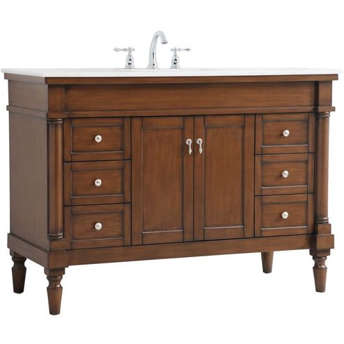Lexington 48 X 21.5 X 35 inch Walnut Vanity Sink Set