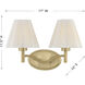 Rosa 2 Light 17 inch Noble Brass Bathroom Vanity Light Wall Light