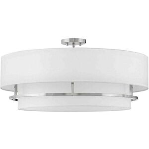 Graham LED 30 inch Polished Nickel Indoor Semi-Flush Mount Ceiling Light, Convertible