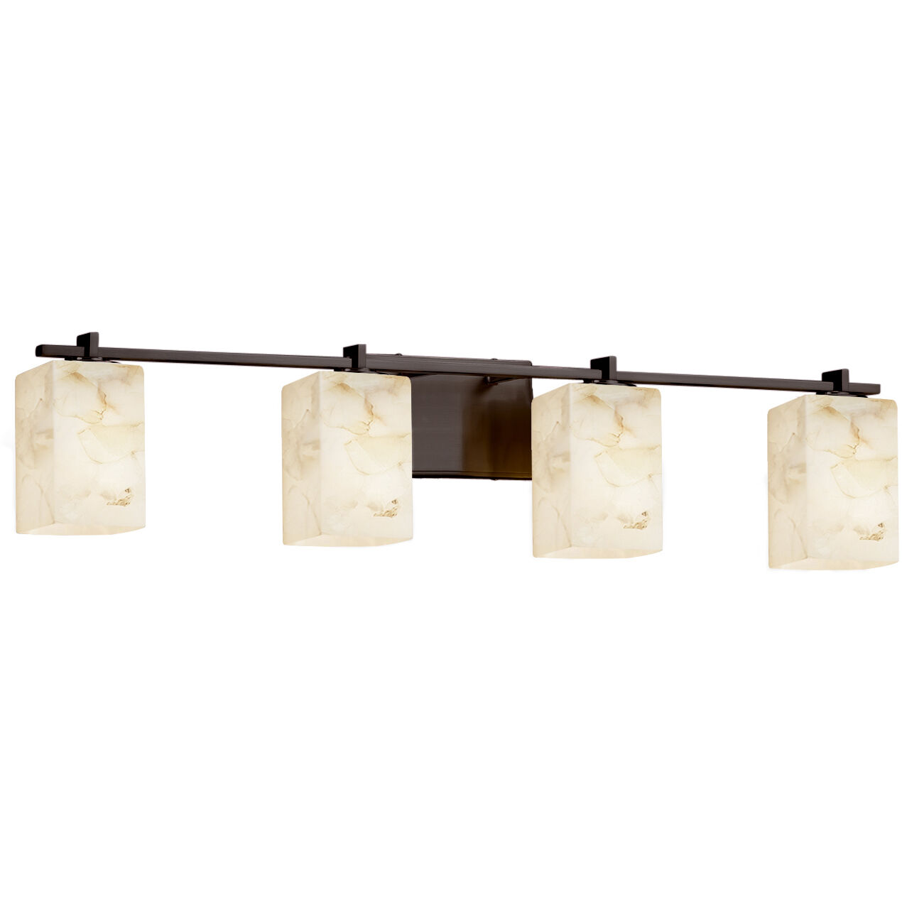 Alabaster Rocks LED 34.25 inch Dark Bronze Vanity Light Wall Light in 2800 Lm LED, Square with Flat Rim