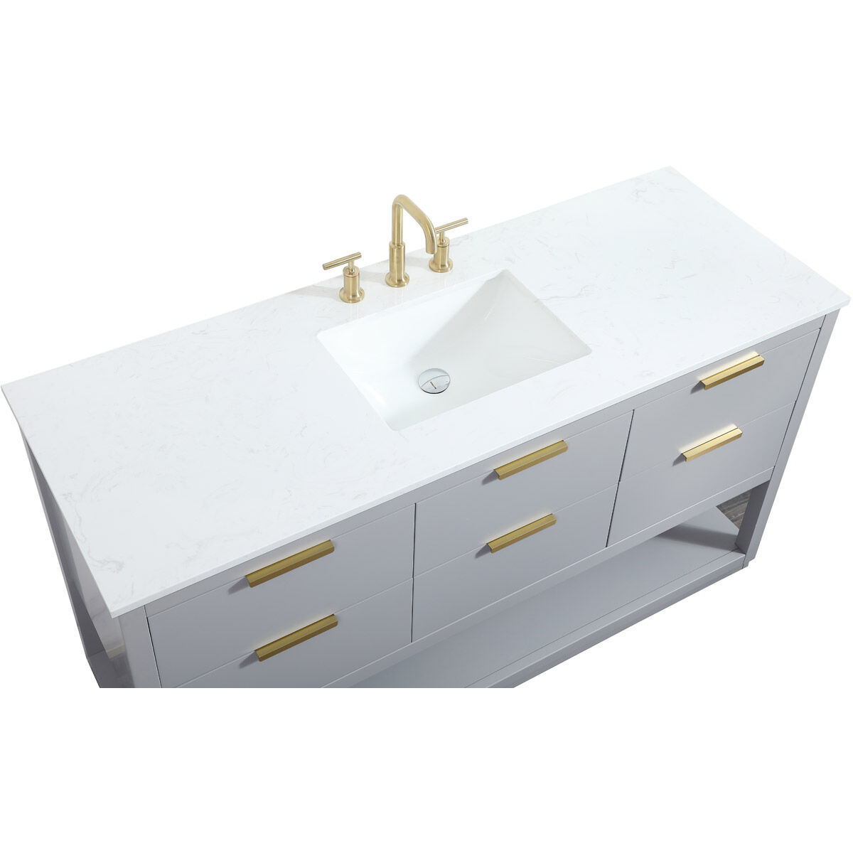 Larkin 60 X 22 X 34 inch Grey Vanity Sink Set