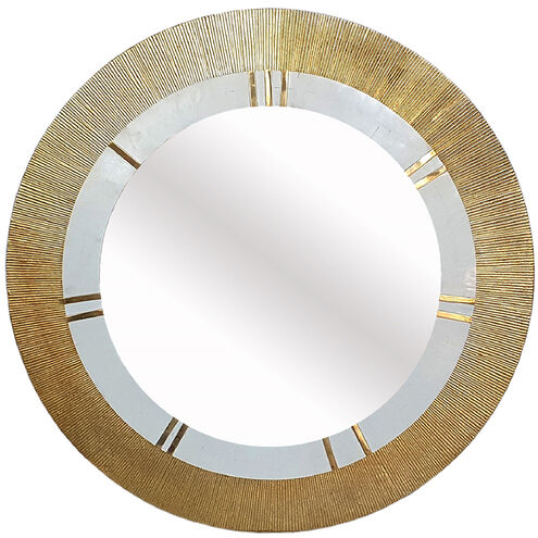 Nolan 36 X 36 inch Gold and White Wall Mirror