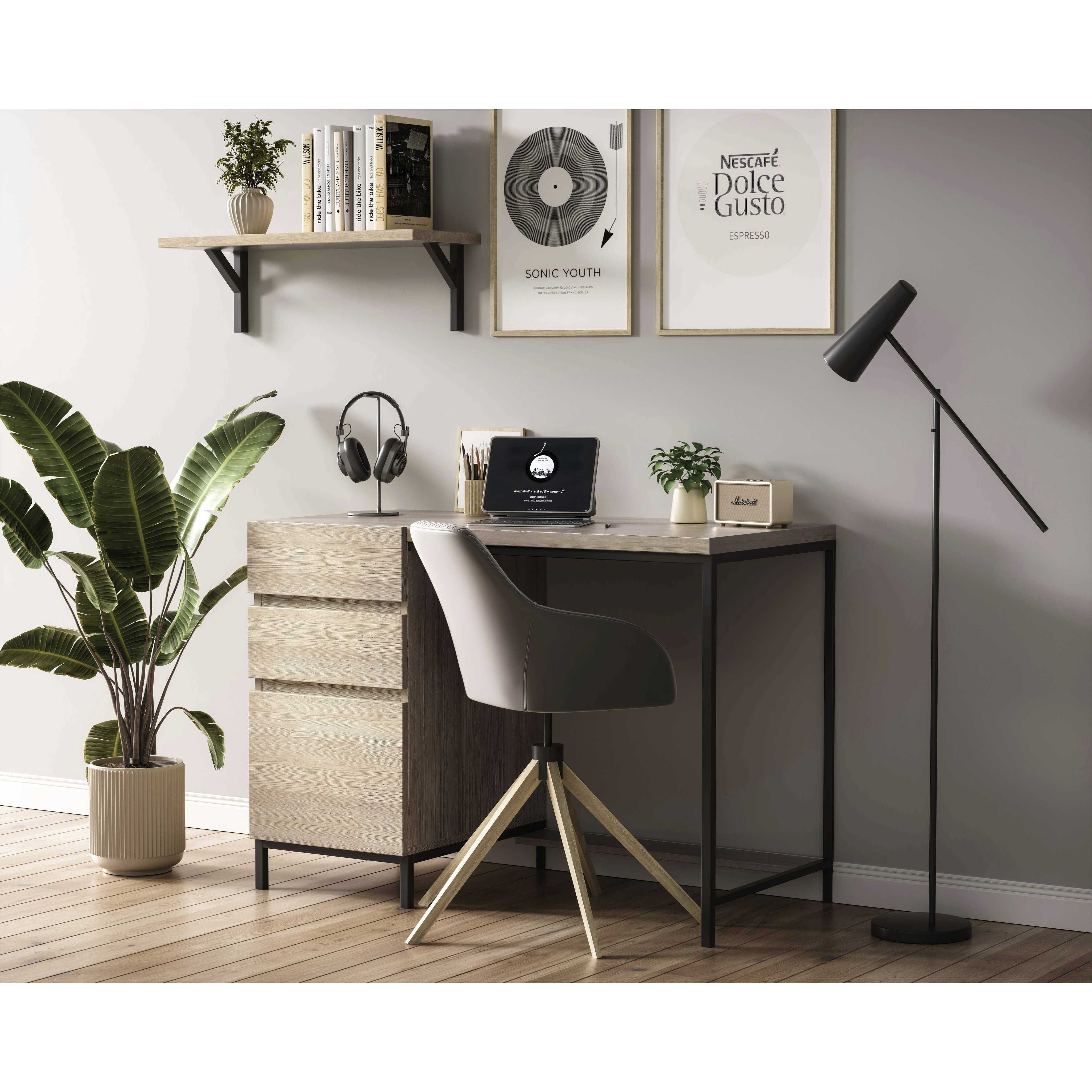 Emerson 42 inch Mango Wood and Black Desk