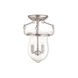 Canterbury 2 Light 10 inch Brushed Nickel Semi-Flush Mount Ceiling Light