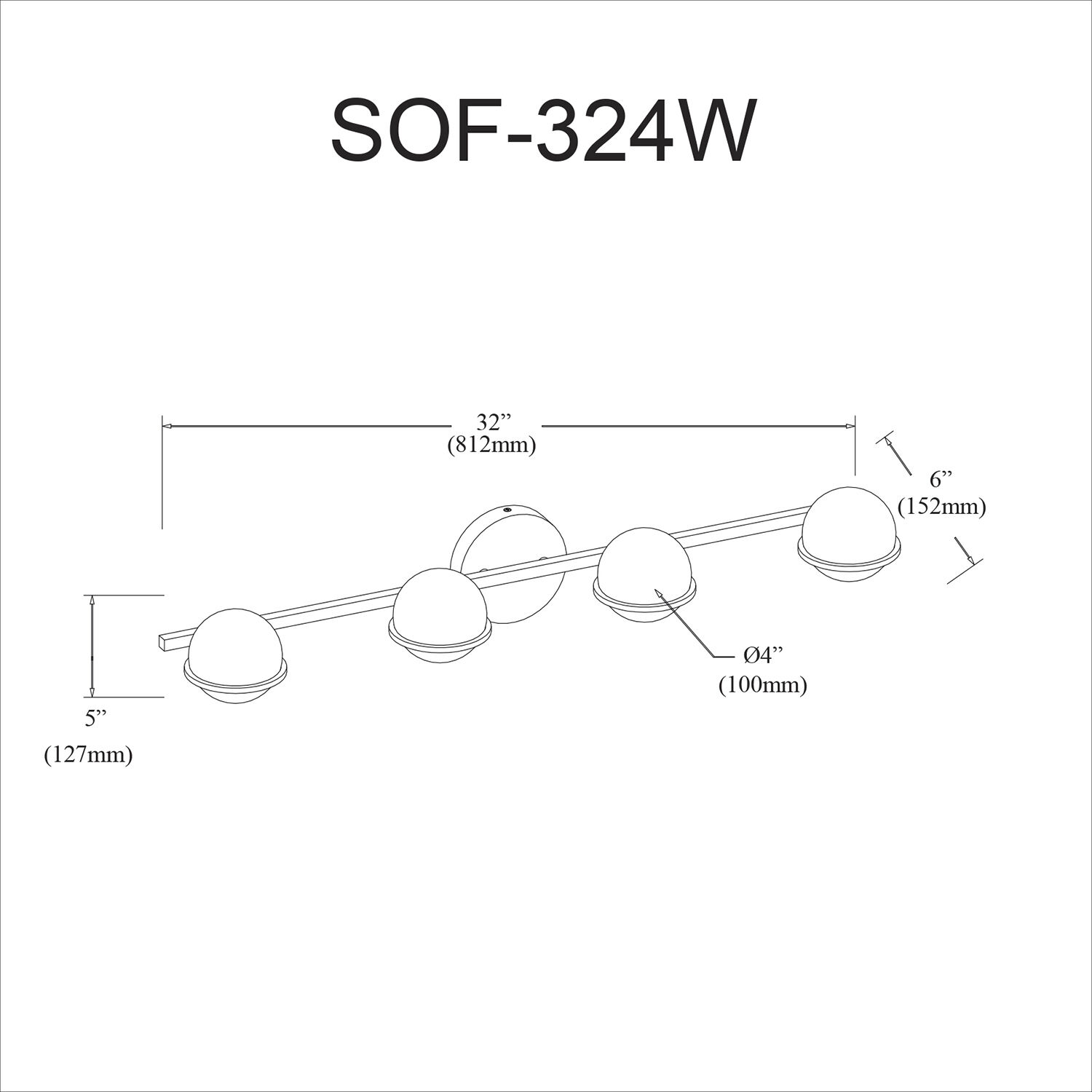 Sofia 4 Light 32 inch Matte Black Vanity Light Wall Light