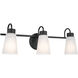 Erma 3 Light 23 inch Black Bath Vanity Light Wall Light, 3 Arm