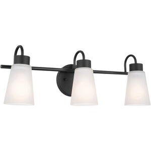 Erma 3 Light 23 inch Black Bath Vanity Light Wall Light, 3 Arm