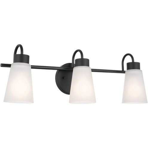 Erma 3 Light 23 inch Black Bath Vanity Light Wall Light, 3 Arm