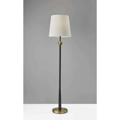 Francis 61 inch 100.00 watt Black and Antique Brass Floor Lamp Portable Light 