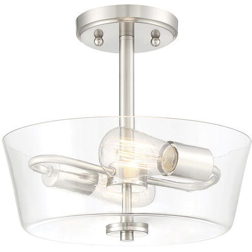 Westin 2 Light 12 inch Satin Platinum Semi-Flush Ceiling Light