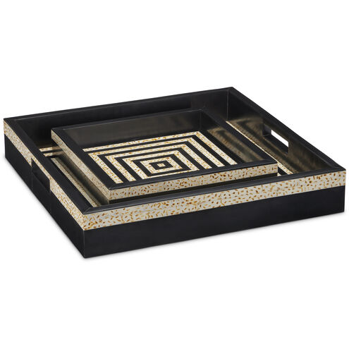 Taurus Black and White Trays, Set of 2
