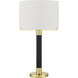 Goldston 27.5 inch 100.00 watt Antique Brass and Black Table Lamp Portable Light, Column Style