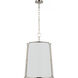 Carrier and Company Hastings 6 Light 25.25 inch Polished Nickel Pendant Ceiling Light in White, Large