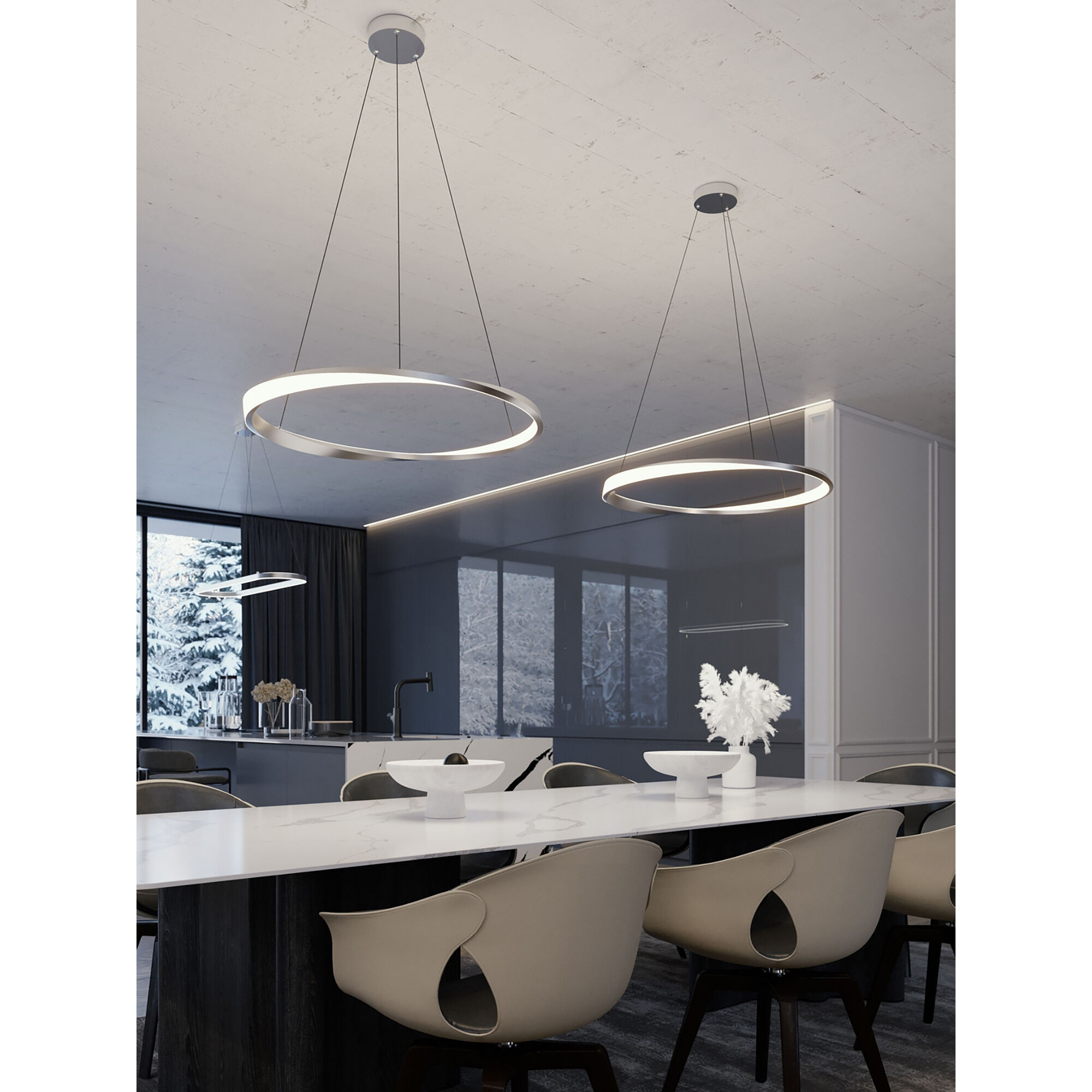 Oberon LED 1.4 inch Satin Nickel Pendant Ceiling Light