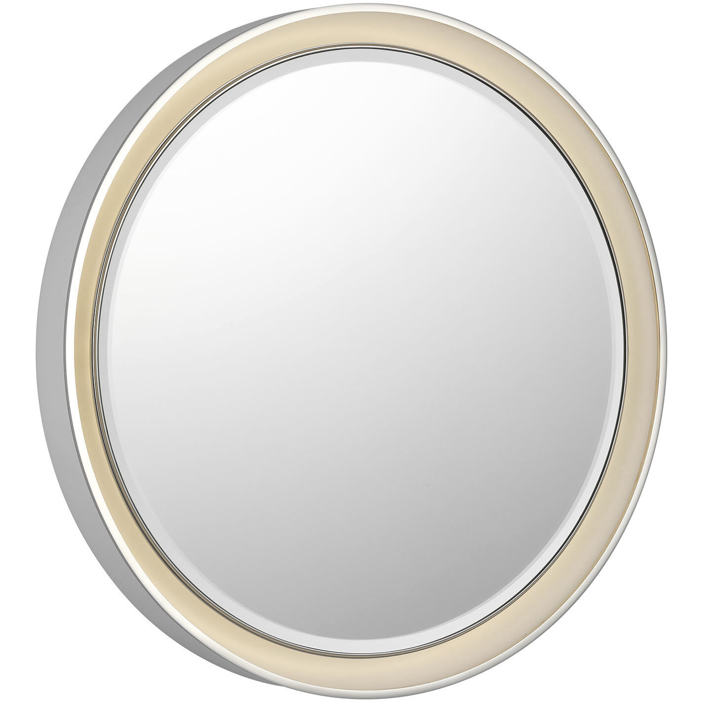 Thomas O'Brien Tricia 24 X 24 inch Matte White and Polished Nickel Illuminated Round Mirror