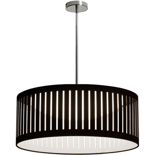 Slit Drum LED 20 inch Black Pendant Ceiling Light in Polished Chrome