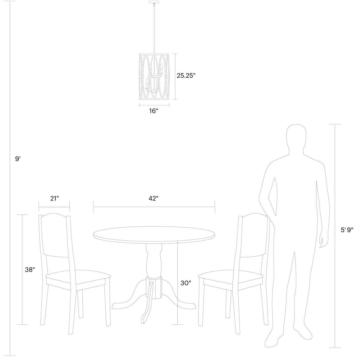 Sean Lavin Patrice 6 Light 16 inch Deep Abyss Chandelier Ceiling Light