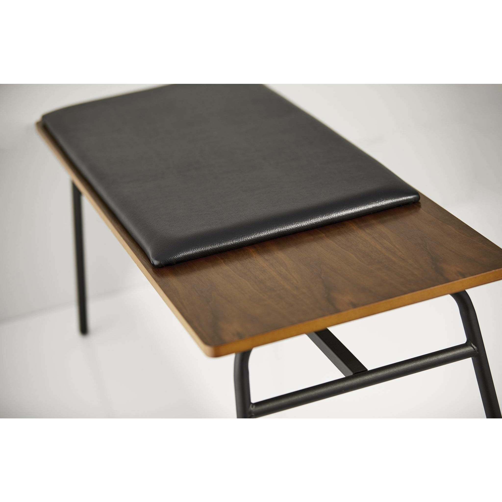 Carter Walnut and Matte Black Bench