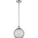 Ballston Farmhouse Chicken Wire 1 Light 8 inch Polished Chrome Pendant Ceiling Light, Ballston