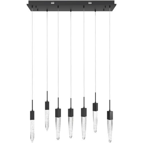 Aspen LED 11 inch Black Multi Port Pendant Ceiling Light in Bubbled
