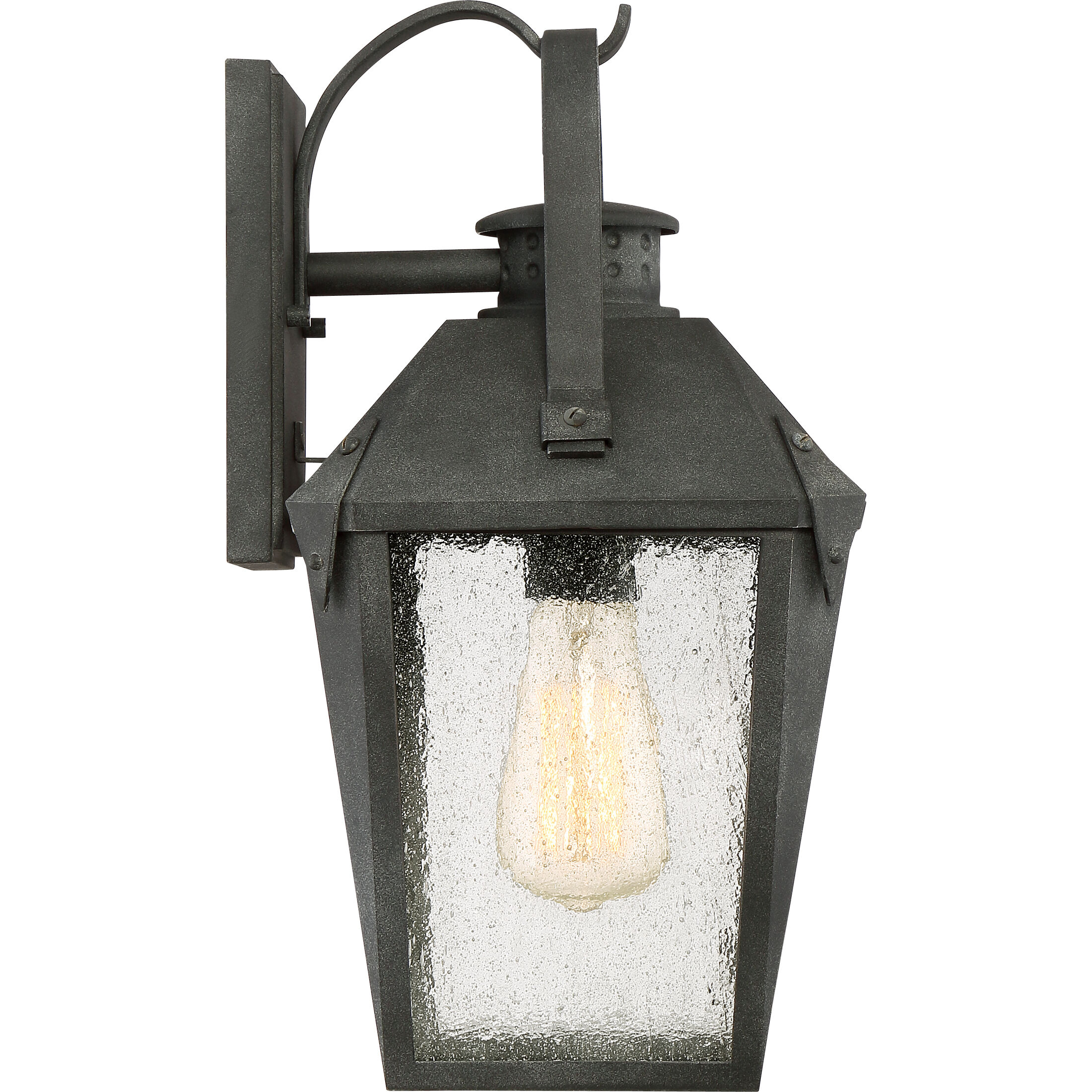 Carriage 1 Light 15 inch Mottled Black Outdoor Wall Lantern