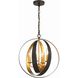 Luna 4 Light 16 inch English Bronze and Antique Gold Chandelier Ceiling Light