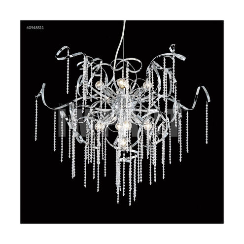 Contemporary 9 Light 30 inch Silver Crystal Chandelier Ceiling Light