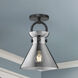 Alora Mood Emerson 1 Light 8.75 inch Matte Black Semi Flush Mount Ceiling Light in Smoke Glass